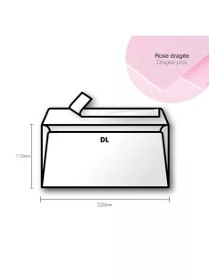 Paper envelope Pollen DL 110x220mm – Dragee pink