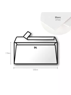 Paper envelope Pollen DL 110x220mm – fehér