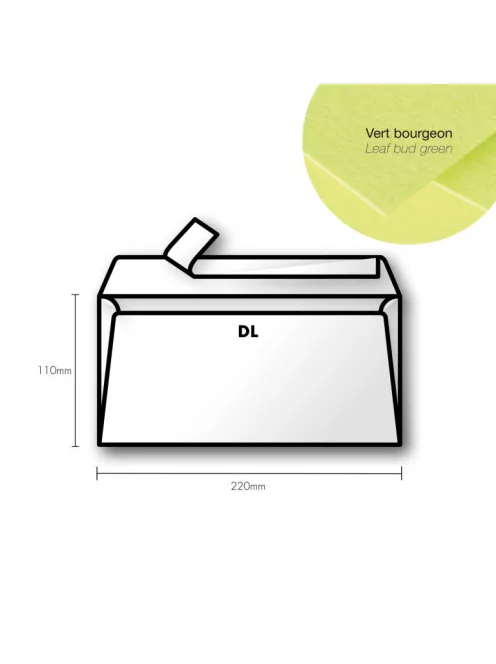Paper envelope Pollen DL 110x220mm – Leaf
