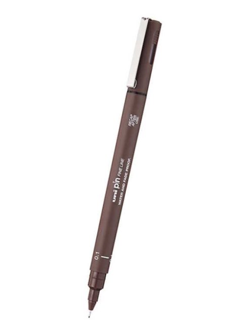 Szépiabarna tusvonal Uni Pin 0.1mm