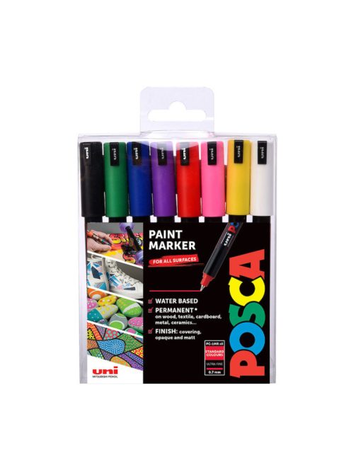 Uni Posca 0,7 mm-es akril markerek 8 db-os alapkészlet