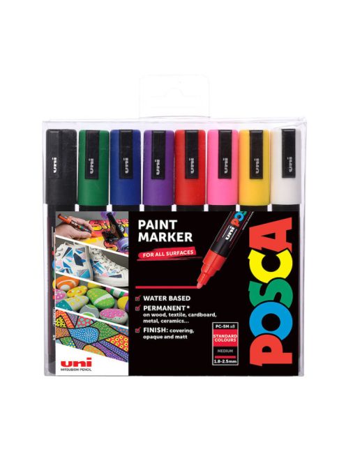 Uni Posca akril marker készlet 1,8-2,5 mm 8 db alap