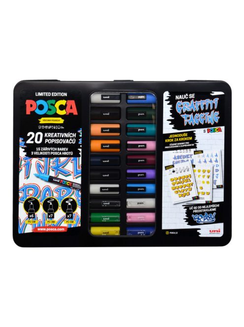 Nagyméretű Posca Graffiti marker készlet, 20 db, limitált kiadás