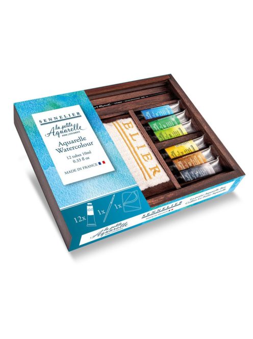Sennelier akvarellfesték készlet 12x10ml fadobozban