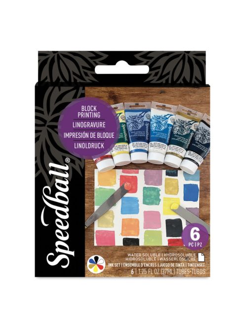 Linóleumvágó festék készlet, Speedball, 6x37ml