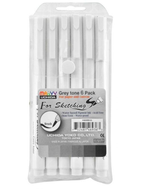 Marvy marker készlet – szürke árnyalatok 6 db