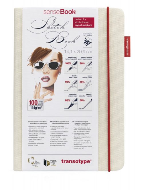 Transotype Sensebook vázlatfüzet, fehér vászon
