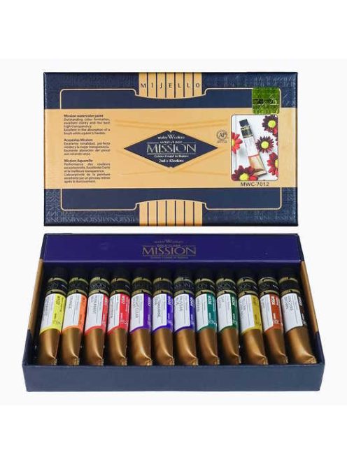 Mijello akvarellfesték készlet 12x7ml Mission Gold