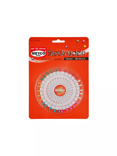 Large Pins Set 30 pcs Coloured 55mm