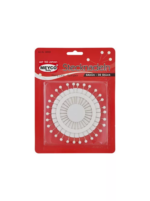 Large Pins Set 30 pcs fehér 64mm