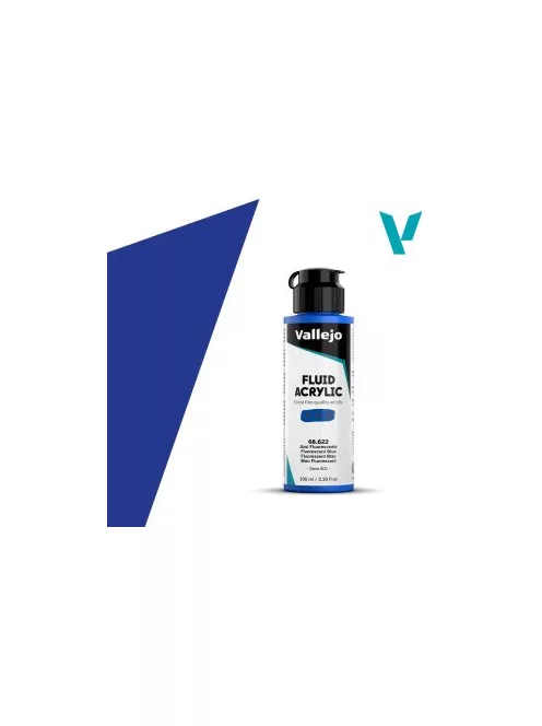 Akril festék Vallejo Fluid 100ml  622 Fluorescent Blue