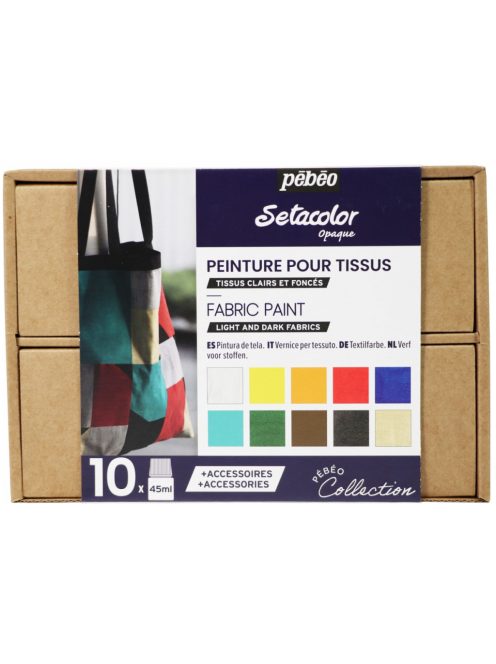 Setacolor Opaque - 10 színből álló textilfesték készlet (átlátszó)