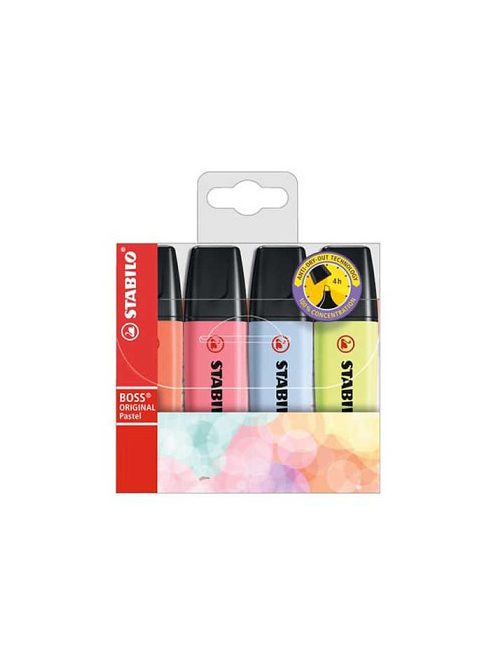 Szövegkiemelő készlet Stabilo Boss Original – 4 db Pastel