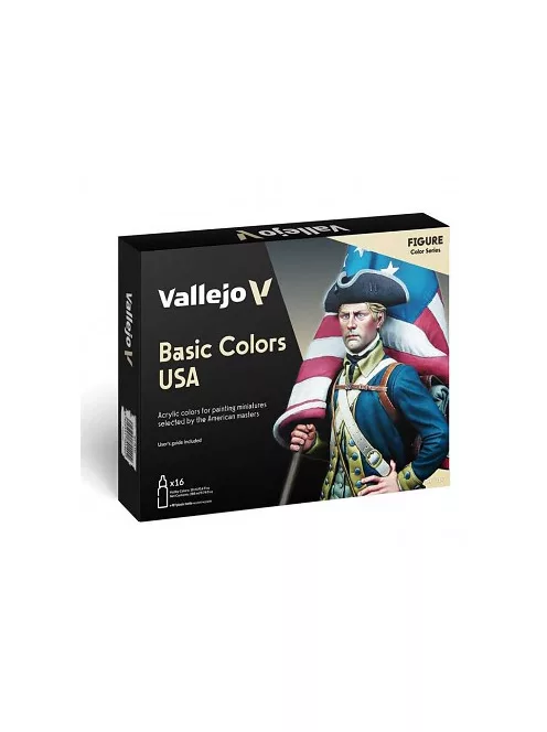 Vallejo modellező festékkészlet 16x18ml – Basic Colors USA