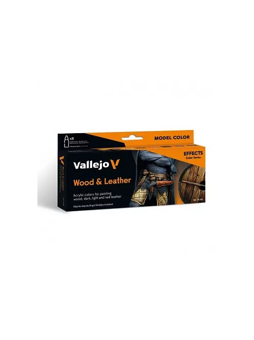 Modellező festék set Vallejo 8x18ml – Wood & Leather by Angel Giraldez