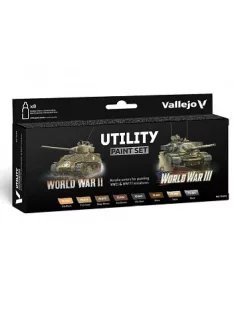   Vallejo modellező festékkészlet 8x18ml – Utility Paint Set WWII & WWIII
