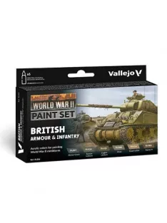  Vallejo modellező festékkészlet 6x18ml – British Armour & Infantry