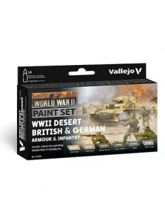   Vallejo modellező festékkészlet 6x18ml – Desert British & German Armour & Infantry