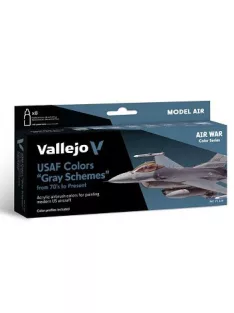   Airbrush festék set Vallejo 8x18ml – USAF Colors Grey Schemes from 70's to present