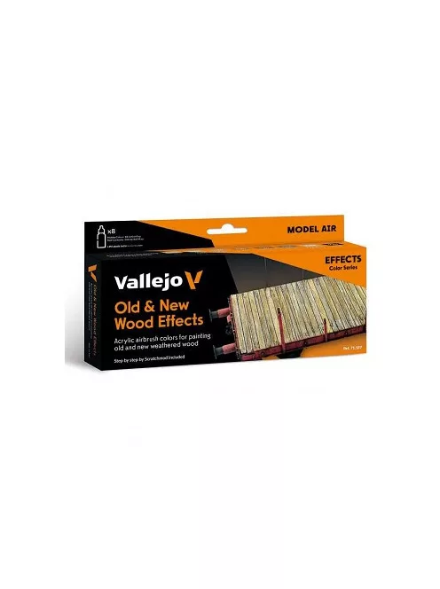 Vallejo airbrush festékkészlet 8x18ml – Old And New Wood Effects by Scratchmod
