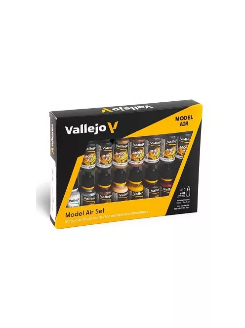 Vallejo 16×18ml airbrush festékkészlet – Set – Railway Colors Europe