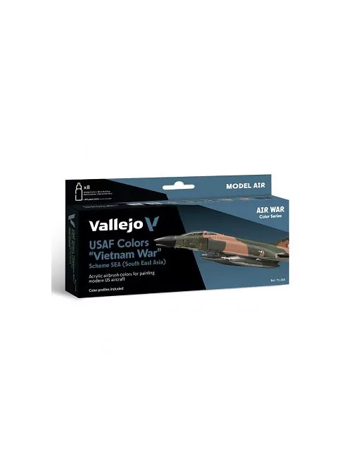 Vallejo airbrush festékkészlet 8x18ml – USAF Colors Vietnam War Scheme Sea