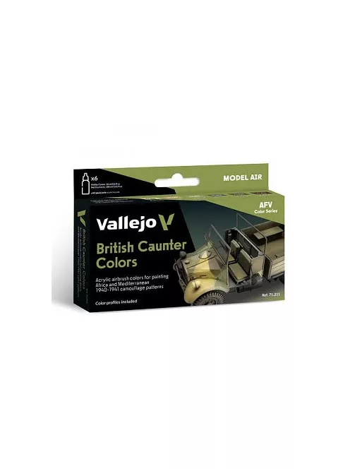 Vallejo airbrush festékkészlet 6x18ml – British Caunter Colors