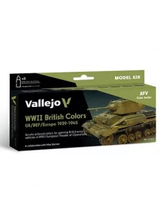   Airbrush festék set Vallejo 8x18ml – WWII British Colors Europe