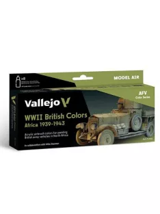   Vallejo airbrush festékkészlet 8x18ml – WWII British Colors Africa
