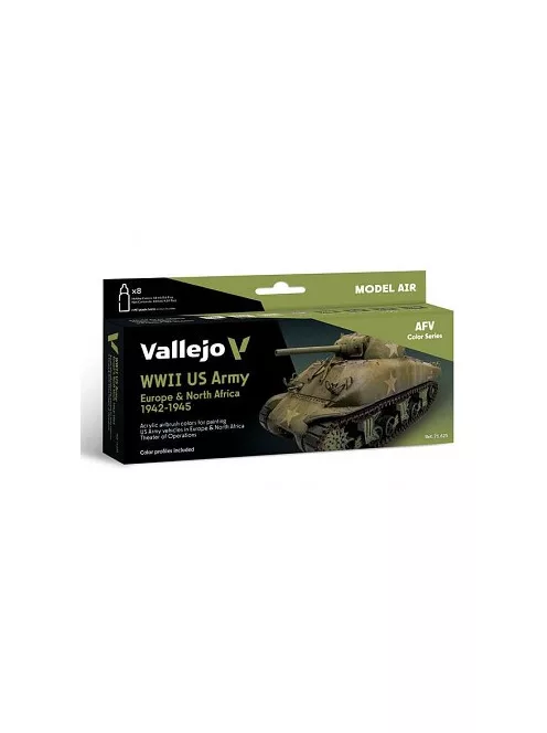 Vallejo airbrush festékkészlet 8x18ml – US Army Europe & North Africa