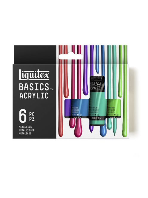 Liquitex Basics akrilfesték készlet 6x22ml metálfényű