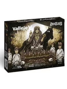   Vallejo modellező festékkészlet – with miniature – Essential Paint Set by Squidmar Miniatures