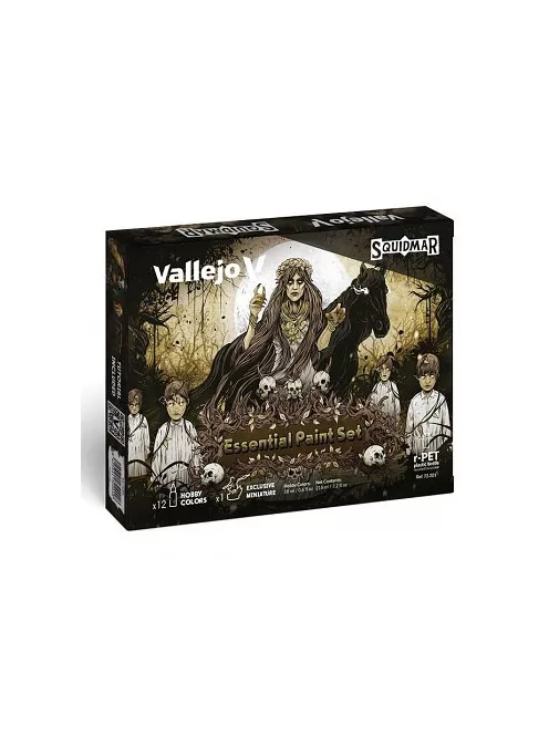 Vallejo modellező festékkészlet – with miniature – Essential Paint Set by Squidmar Miniatures