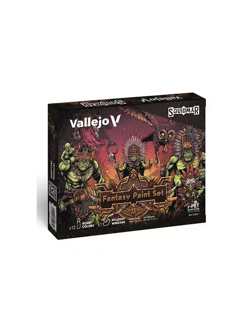 Vallejo modellező festékkészlet – with a miniature – Fantasy Paint Set by Squidmar Miniatures