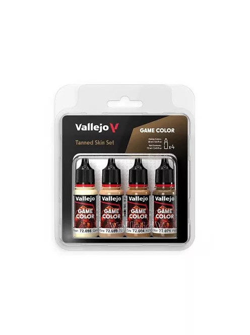 Vallejo modellező festékkészlet 4x18ml – Tanned Skin Set