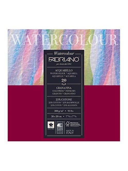 Akvarellpapír tömb Fabriano 200g 20x20cm - 20 lap