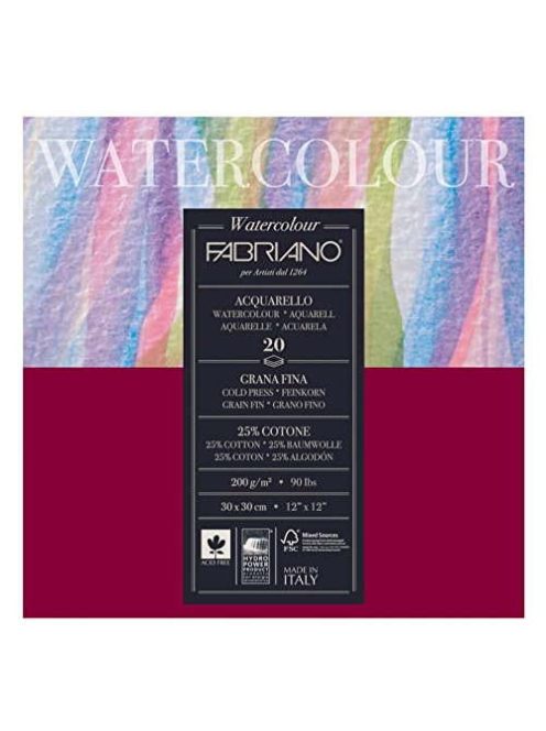 Akvarellpapír tömb Fabriano 200g 30x30cm - 20 lap