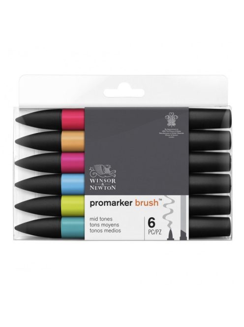 Promarker ecsetfilc készlet 6 db középtónusú Winsor Newton