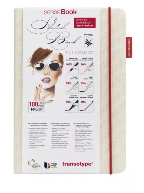 Transotype Sensebook sketchbook fehér canvas