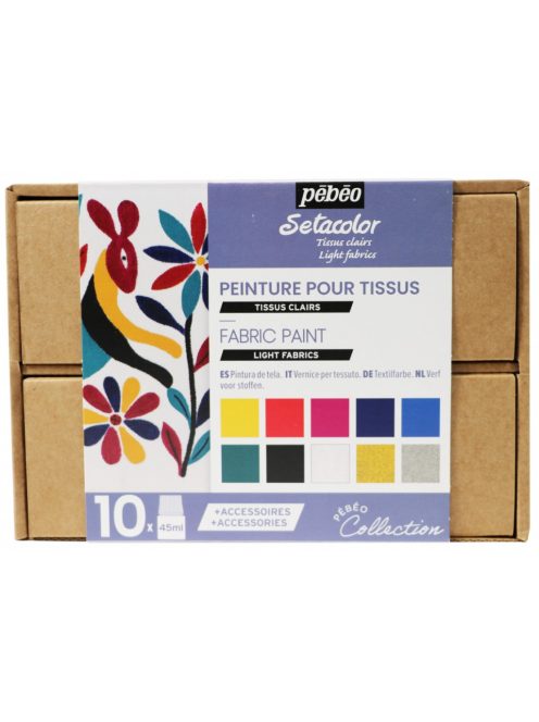 Setacolor világos textíliák - 10 színes készlet textilekhez (átlátszó)