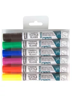 Marker szett világos textíliákhoz 7A 6 db - hegy 1mm
