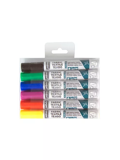 Marker szett világos textíliákhoz 7A 6 db - hegy 1mm