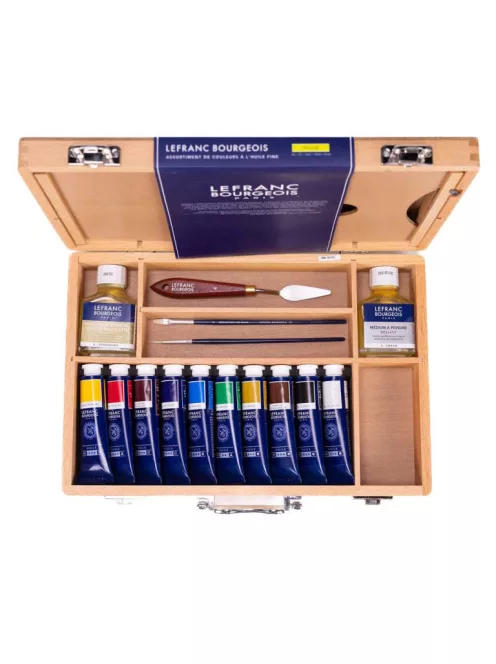 Olajfesték készlet Lefranc Fine oil 10x40ml fa doboz