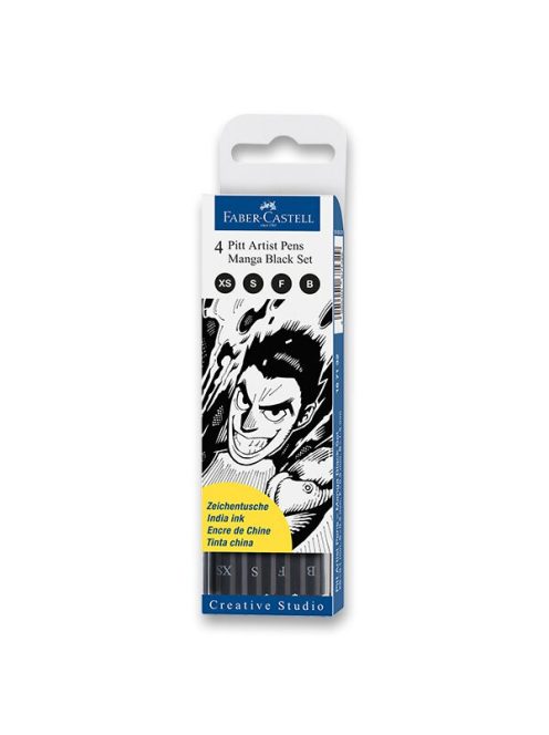 Faber-Castell 4 db-os Manga fekete filctoll készlet