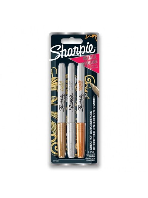 Sharpie permanens filctoll készlet 3 db - metál színek