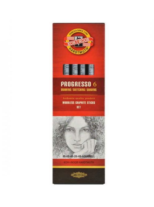 Progresso grafitceruza készlet lakk kivitelben, 6 db-os Koh-i-noor