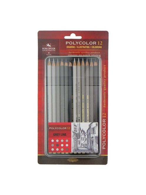 Polycolor szürke színű színes ceruzák, 12 db