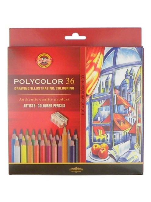 36 darabos Polycolor színes ceruzakészlet, papír csomagolásban