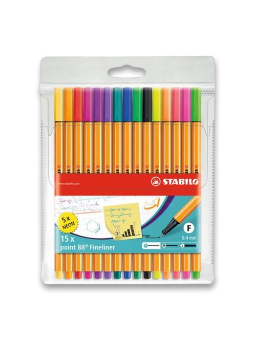 Stabilo 88 Filctoll készlet 15 db-os - Neon