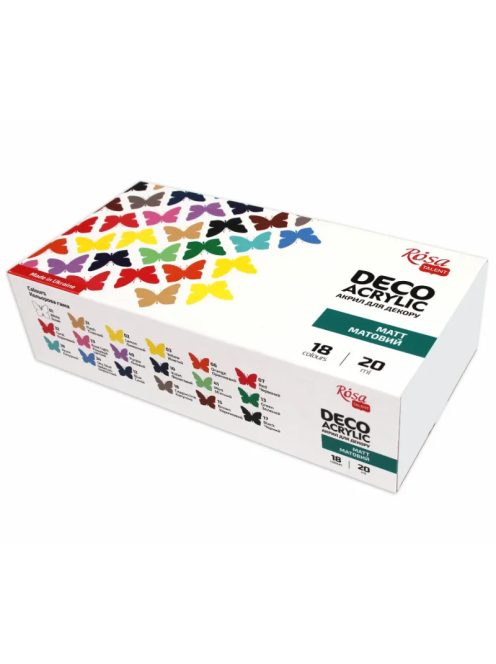 Deco akrilfesték készlet, Rosa, 18x20ml, matt